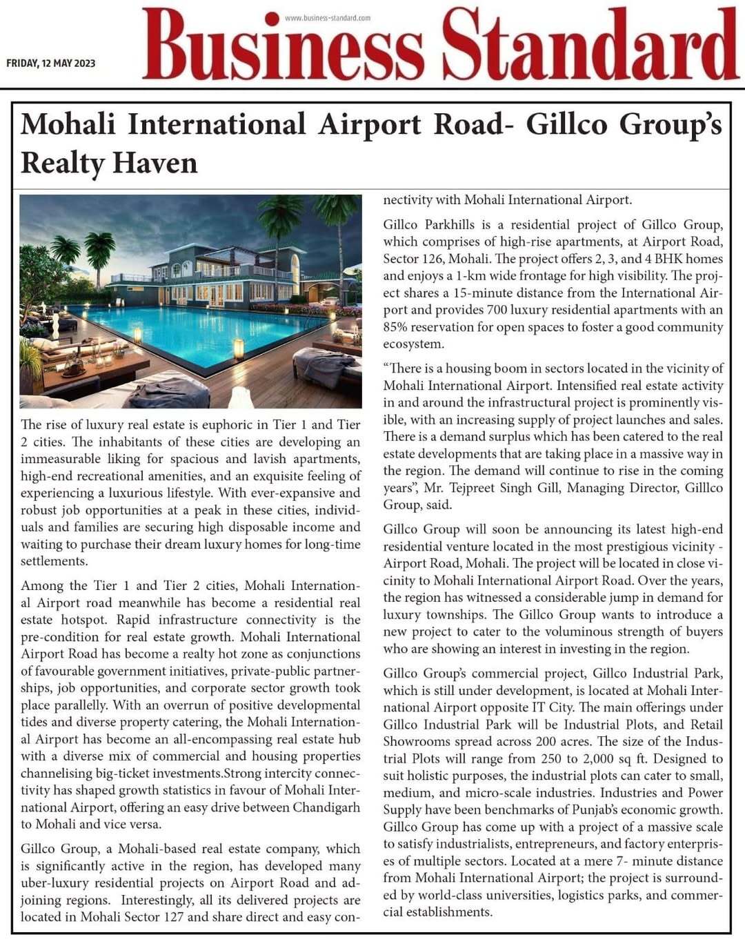 Gillco Group Featured in Business Standard